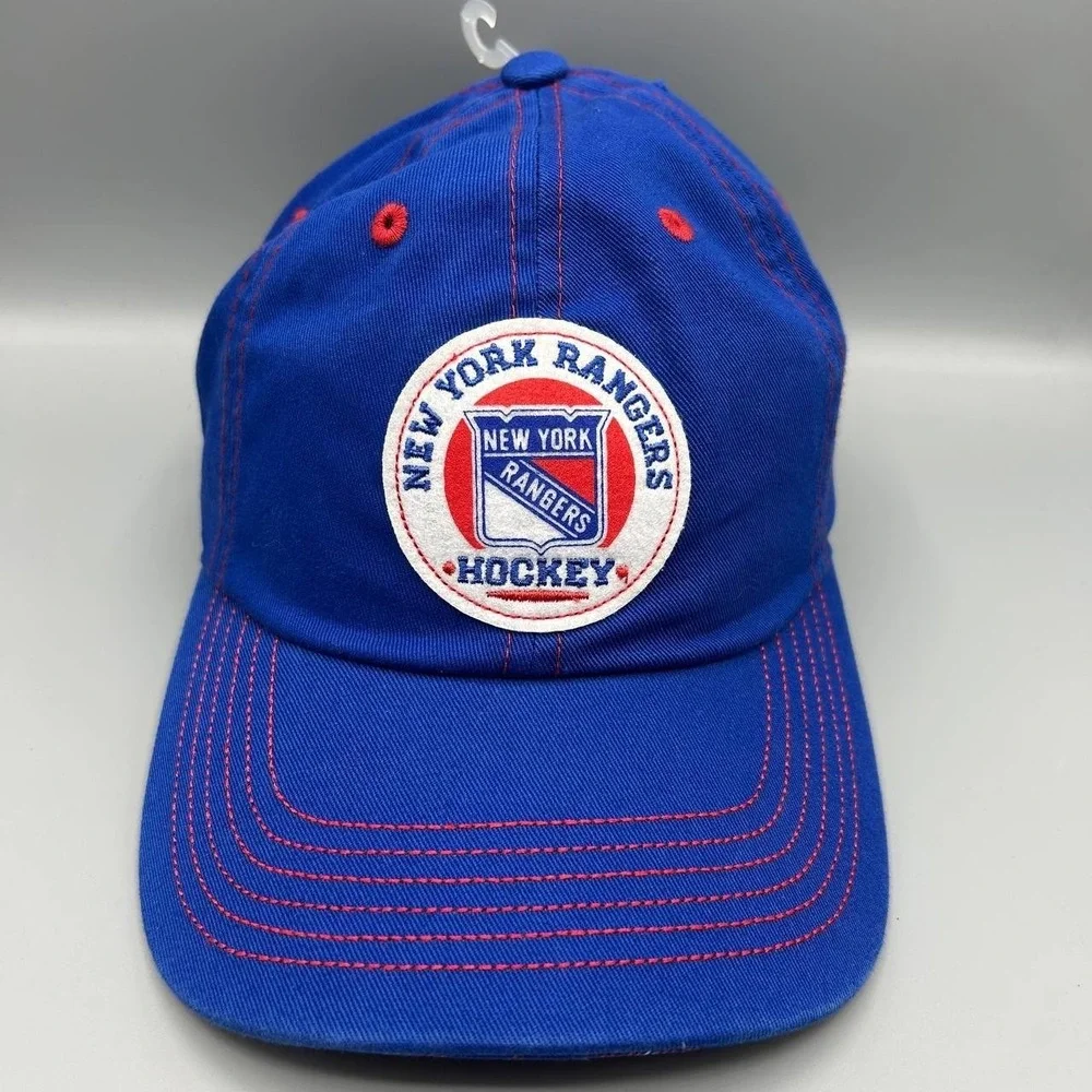 New York Rangers Hat Youth Blue Embroidered NHL Legacy Strap Back Cap Cotton New